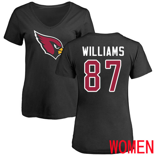 Arizona Cardinals Black Women Maxx Williams Name And Number Logo NFL Football #87 T Shirt